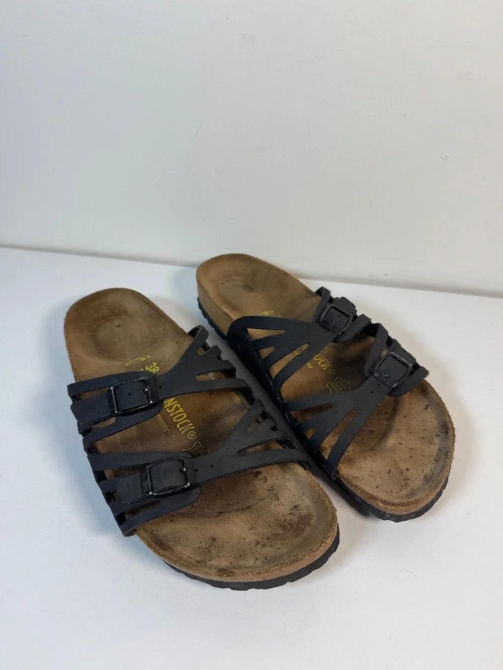 Birkenstock Granada Black Strappy Slide Sandals - EU Size 38 (US Women’s 7-7.5)